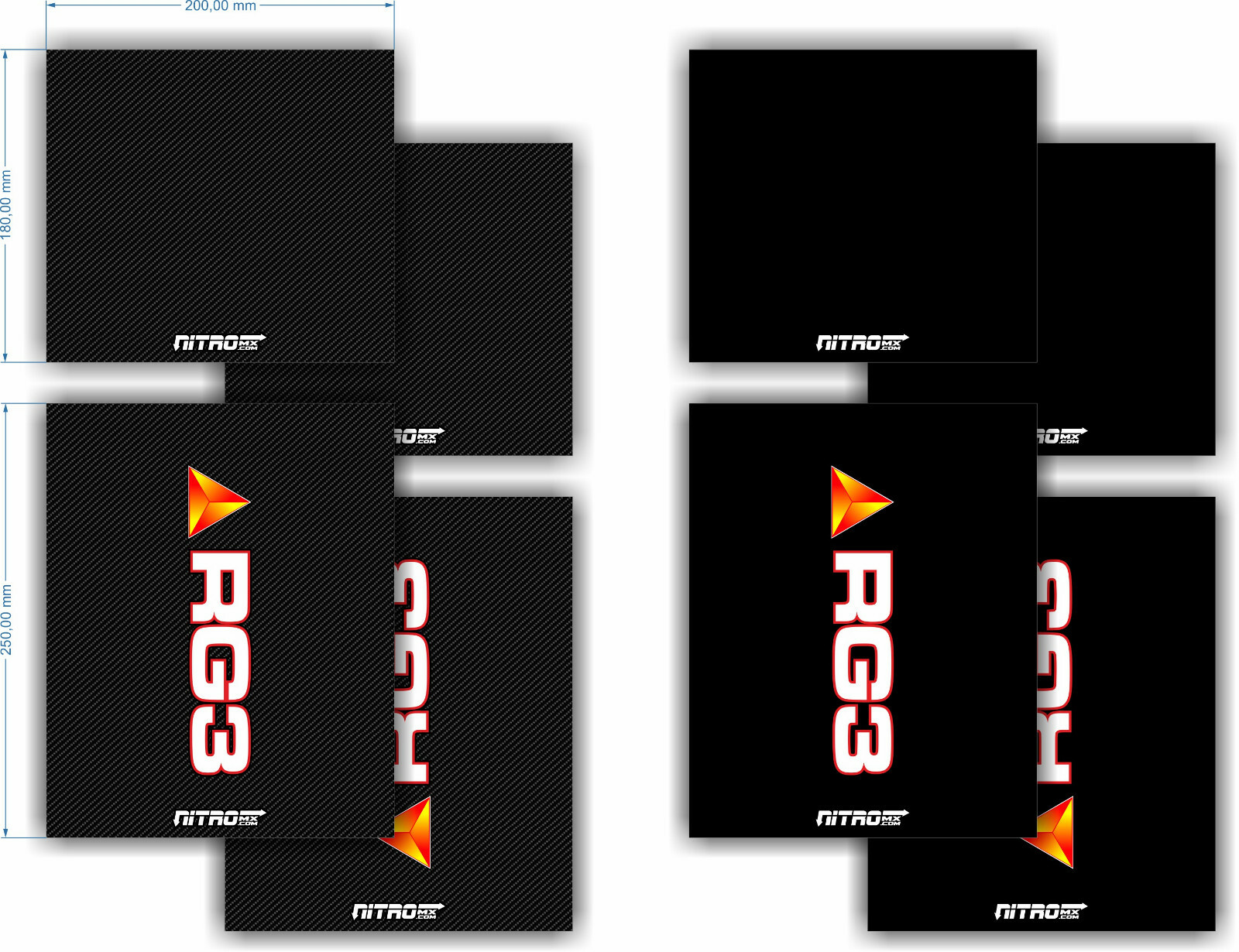 RG3 Upper Middle Fork Suspension Guards Covers Graphics Stickers