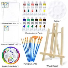 Acrylic Paint Set for Adults  Kids Art Painting Supplies Kit 28PCS Art Supplies