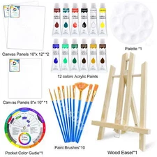 Acrylic Paint Set for Adults & Kids Art Painting Supplies Kit 28PCS Art Supplies