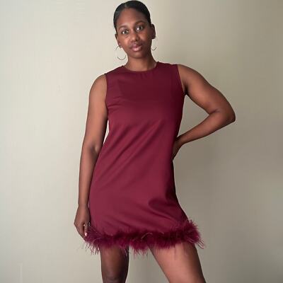 burgundy feather trim dress ZESICA Women's Summer Short Sleeve Floral Bodycon Dress 2026 Ruched Me –  zesica main image 0