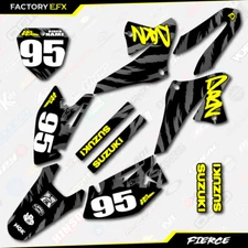 Black Yellow Fierce Racing Graphics Sticker Kit fits Suzuki DRZ125 08-22 DRZ 125