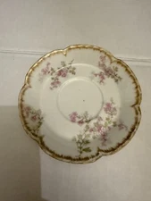 Vintage Haviland Limoges France Pink Floral Saucer 5.25 inch