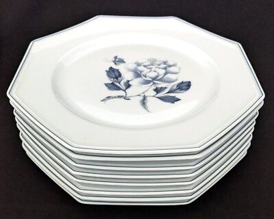(8) Royal Limoges ~ Fleurs au Papillon ~ Dinner Plates ~ France ~ EXCELLENT  