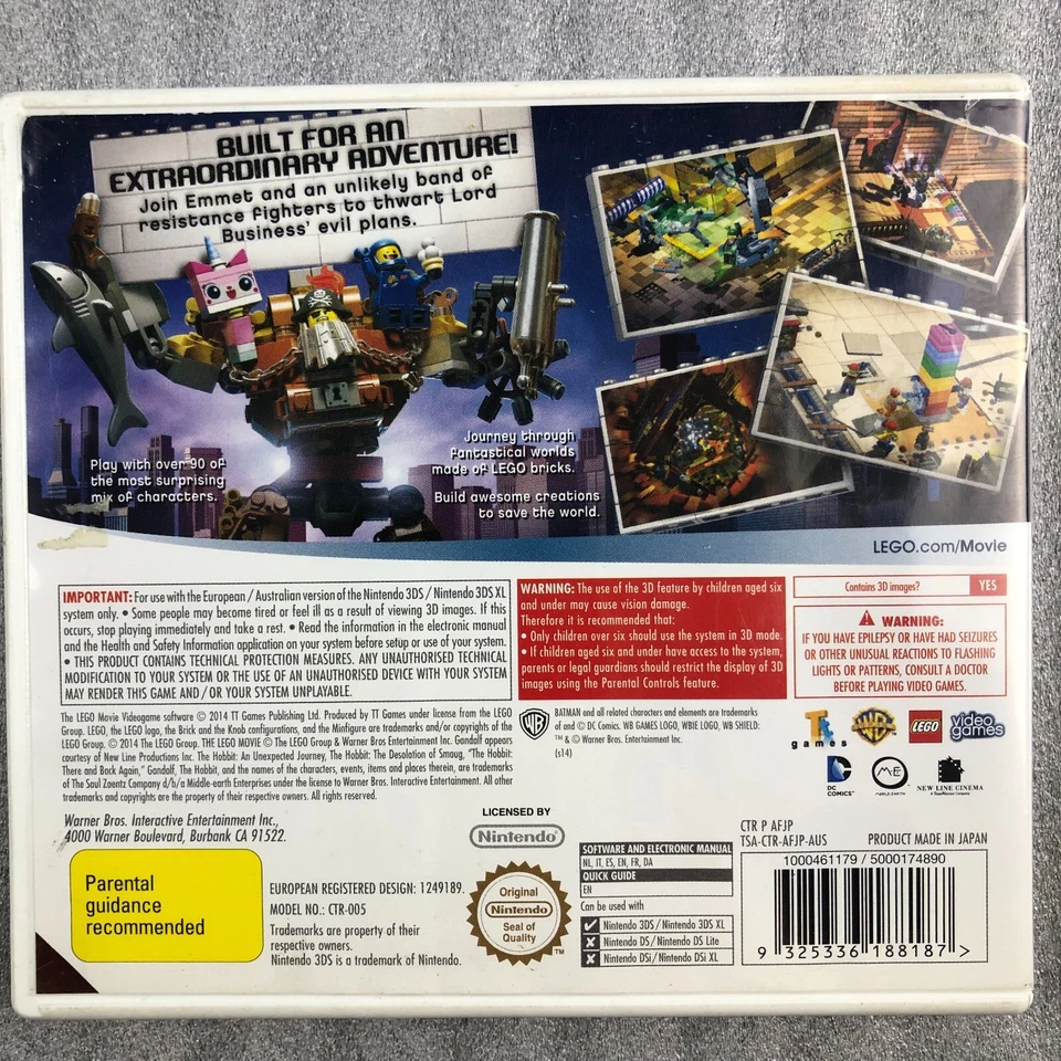 Lego The Lego Movie Videogame Nintendo 3DS PG Action Kids Free Postage Option - Image 2 of 4