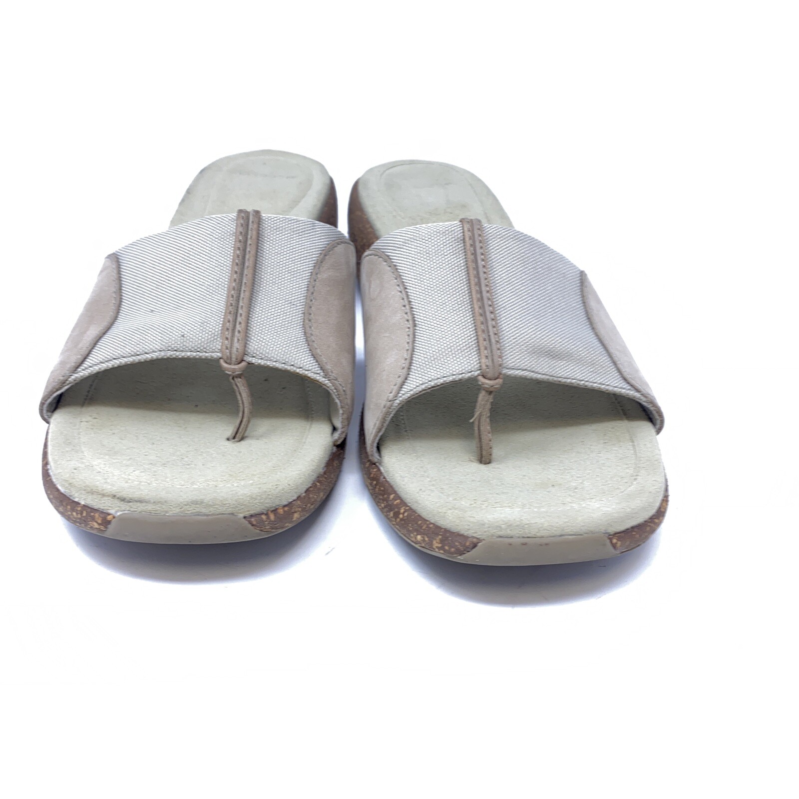 Sandali Merrell perizoma beige sughero zeppa slides donna taglia 10 M