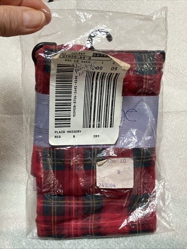 SOLLEVATORE A QUADRI VINTAGE "BLOOMINGDALE'S" TARTAN ROSSO - NUOVO CON SCATOLA