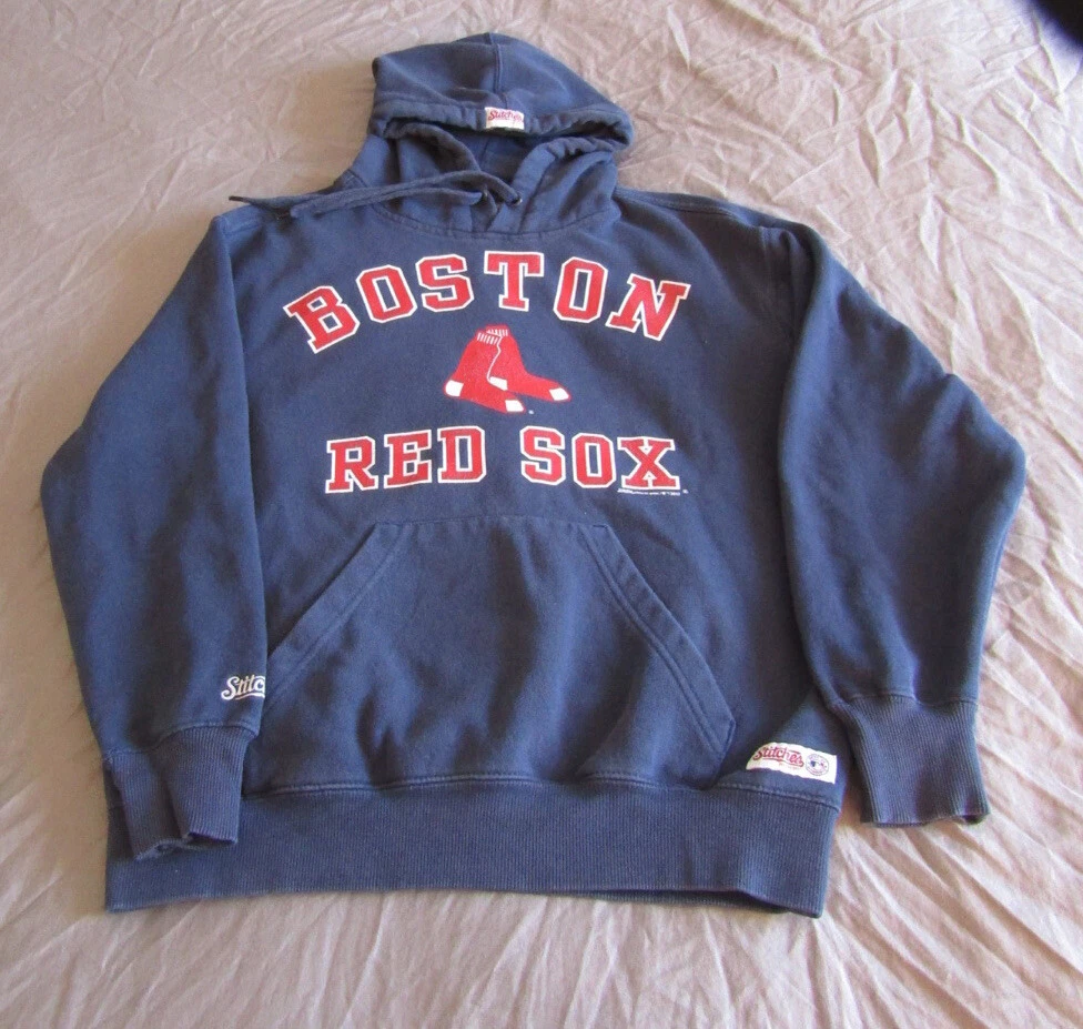 Vintage Boston Red Sox Pull Over Hoodie Jacket Size Youth M Stitches MLB CK107