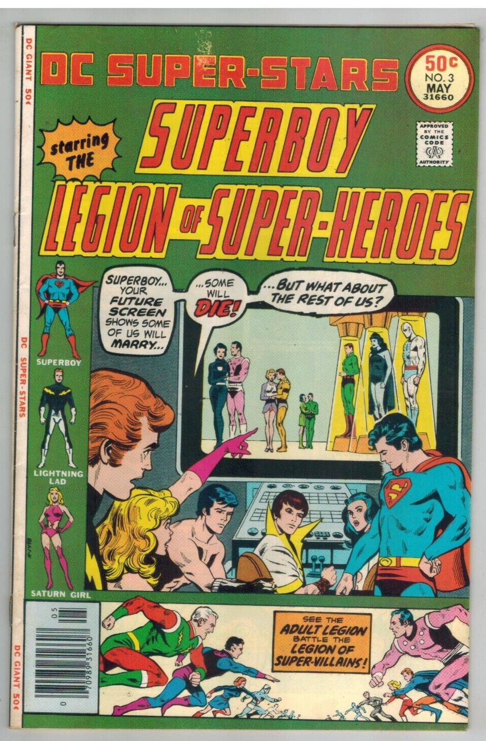 DC Super-Stars 3   Adult Legion of Super-Heroes!  Fine-  DC Comic 1976