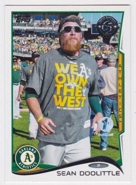 2017 TOPPS SEAN DOOLITTLE 65TH ANNIVERSARY 1ST EDITION 2014 TOPPS CARD 1/1