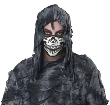 Skeleton Face Mask Glow In The Dark Adult Costume Cover