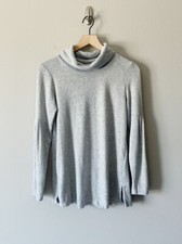 Anthropologie Saturday Sunday Gray Cowl Neck Sweater Size XS Metallic Threads