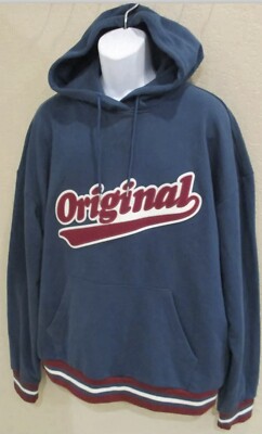 Men s Original Use Blue Hoodie Size L Kangaroo Pocket