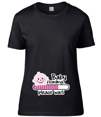 T-SHIRT Damen Schwangerschaft umstandsmode BABY LOADING ROSA WEIBLICHE Baby new! - Bild 4 von 6
