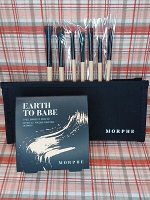 Morphe Earth To Babe 7 Peice Bamboo Eye Brush Set With Eco Friendly Brush Bag 