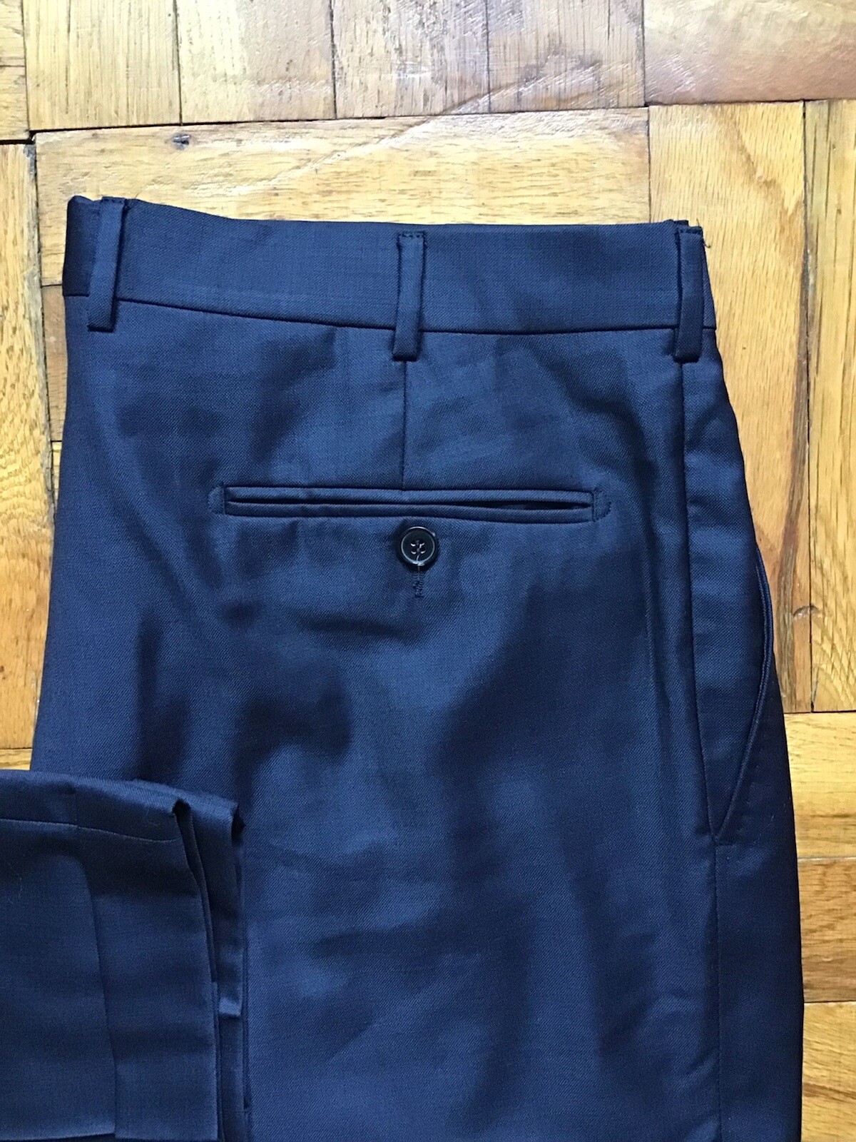 Ermenegildo Zegna Men's 3630 Navy Blue Pleated Dress Pants,100 Wool