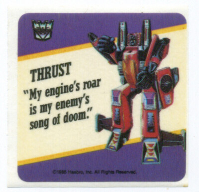 TRANSFORMERS ACTION CARDS Thrust Sticker