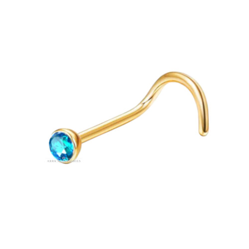 Gold Nose Stud Screw Ring Pin Studs Stainless Steel Nose Piercing Jewellery 20G - Picture 9 of 12