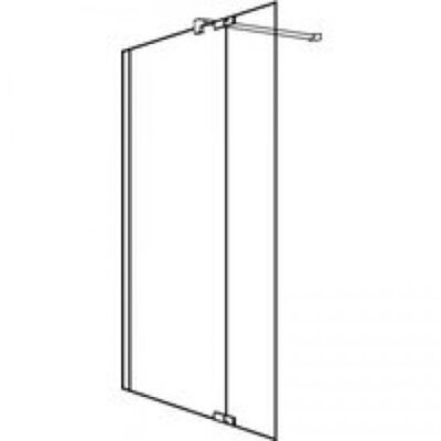 Koralle WalkIn - freistehende Seitenwand mit Pendelelement, S800 WWP R 100,