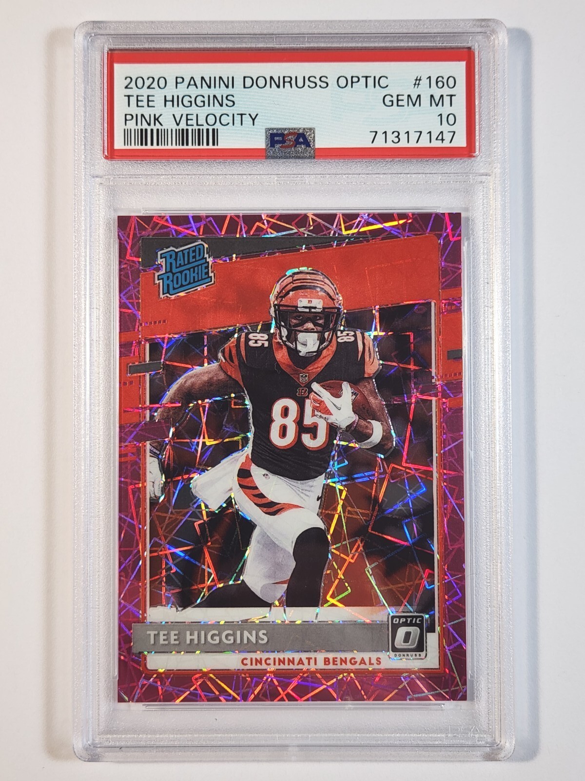 2020 PANINI OPTIC TEE HIGGINS /79 ROOKIE #160 PINK VELOCITY PRIZM PSA 10 NICE! view 5