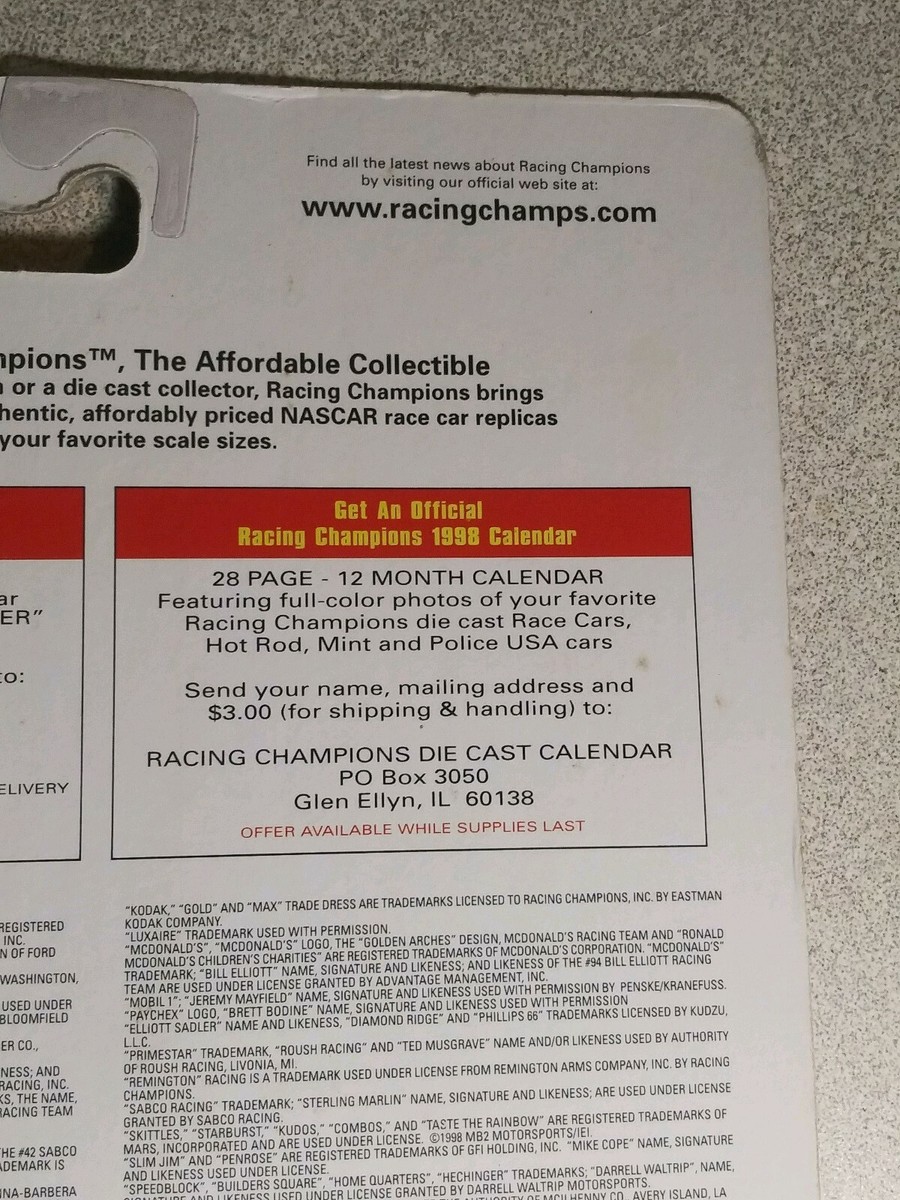 50th Anniversary NASCAR 00 Aqua Fresh From Racing Champions 1:144