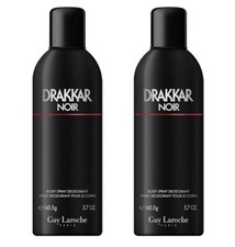  PACK OF 2 DRAKKAR NOIR By Guy Laroche DEODORANT BODY SPRAY for Men 5.8 oz 164g