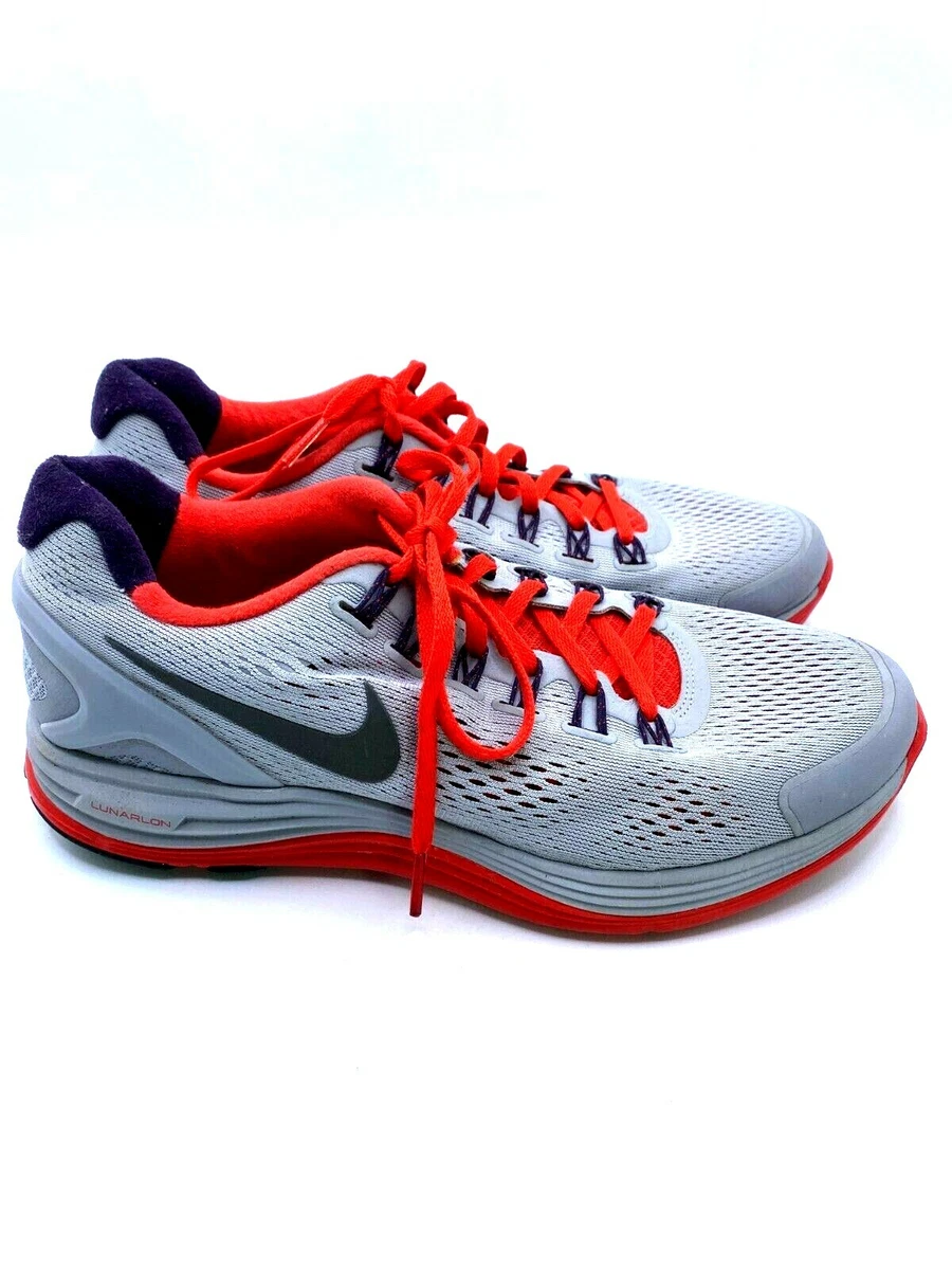 mental En realidad novedad NIKE LUNARGLIDE+4 RUNNING GREY RED PURPLE 524977-013 MENS US 8.5 SIZE | eBay