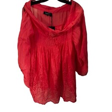 Top blusa cotone Adele Fado taglia 40 occhielli accenti collo cappuccio nuova con etichetta Made in Italy