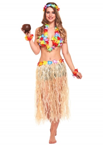 Adulti Donna Costume HAWAIANO travestimenti Outfit Hen Do Nuova | eBay