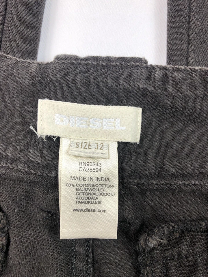 Pantalones DIESEL Mujer Marrón Pana Pierna Ancha Solapa Bolsillo BootCut Talla 32 32x35 Como Nuevos Foto 2 de 4