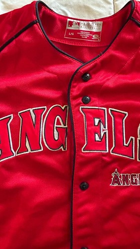 True Fan MLB Pre-Owned Los Angeles Angels Baseball Youth Jersey Youth Sz: L - Picture 5 of 7
