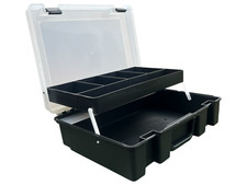 Multi Compartment Storage Hobby Box With Internal Drawer - Black