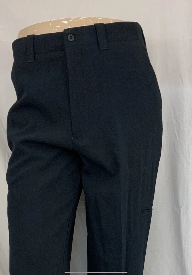 Pantalones Bachrach 32x28 Azul Poli Viscosa Frente Plano Hecho en Portugal YGI O1-56 Foto 3 de 4
