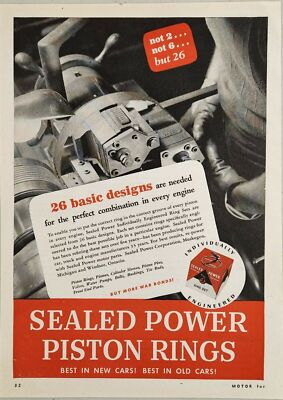 #ad 1944 Print Ad Sealed Power Piston Rings New amp; Old Cars MuskegonMichigan $22.74