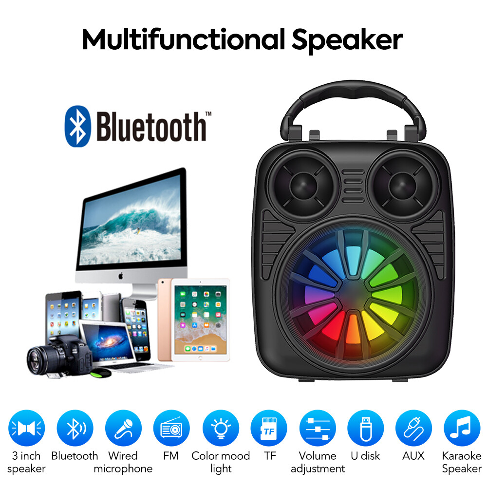 Wireless Waterproof Bluetooth Speaker with Bass Stereo USB TF FM Radio Loud Outdoor Sound-image