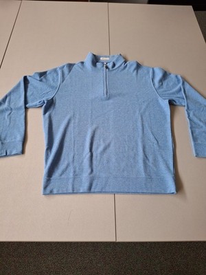 Peter Millar Sweater Men  XLarge Blue Performance Zip Engineered Golf Casual