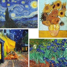 Paint by Numbers Kits 4 Pack Starry Night Canvas DIY Acrylic Art 12x16