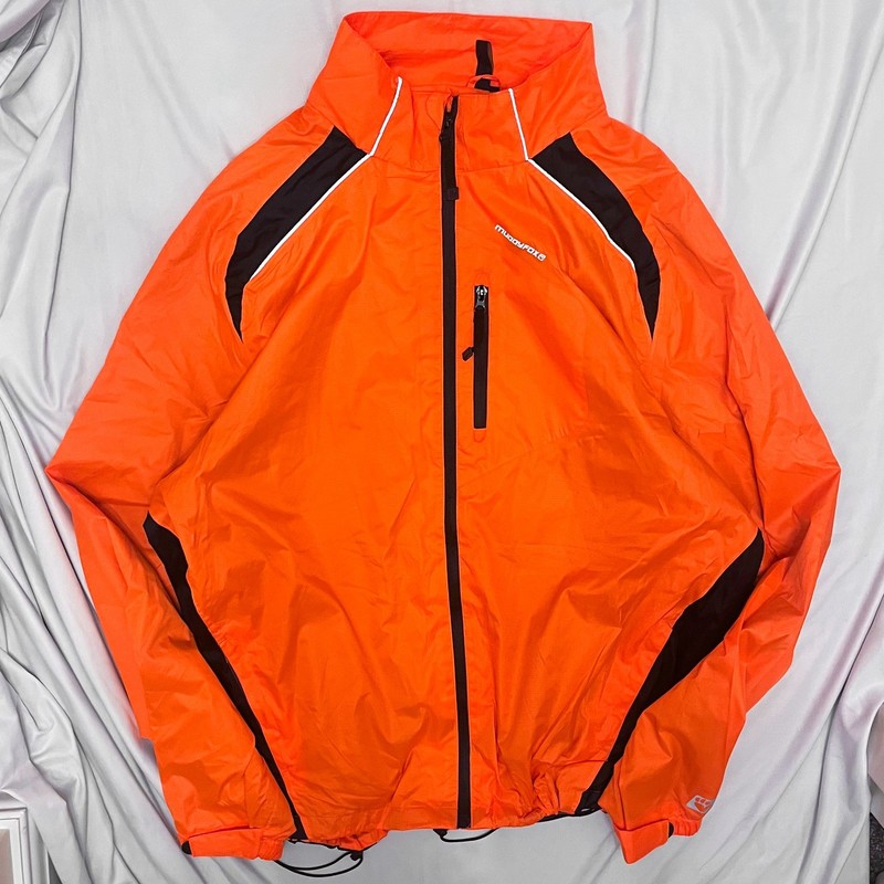 Vintage y2k 90s muddy fox racing track tracksuit jacket reflective neon orange