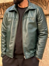 Men  s Leather Jacket, Zip Front Outerwear, Casual Coat, Long Sleeve Top