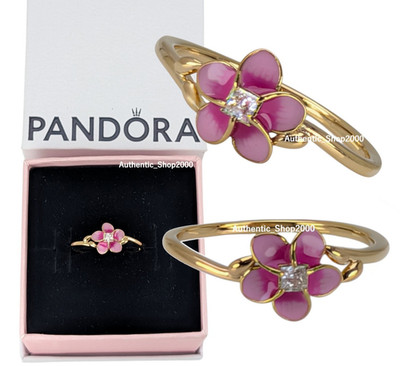 New 100% Authentic PANDORA x DISNEY MOANA Motunui Pink Flower Ring 163844C01
