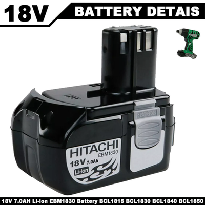 #ad 18V 7.0AH Li ion EBM1830 Battery For HITACHI BCL1815 BCL1830 BCL1840 BCL1850 New $33.98
