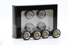 1:18 4 Felgen Set Porsche BBS polished silber gold 36 mm mit Reifen KK-Scale