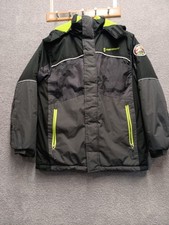 Free Country Boys Winter Jacket Black Gray Hooded Size 14/16