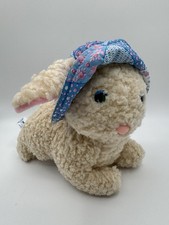 Vintage Knickerbocker Animals Of Distinction Plush Bunny In Bonnet Easter Blue