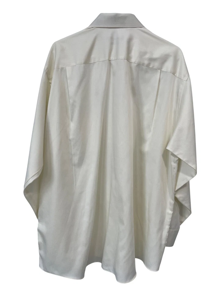 Camisa social Geoffrey Beene tamanho 18 ajuste regular botão para cima creme trabalho sem rugas - Imagem 2 de 4