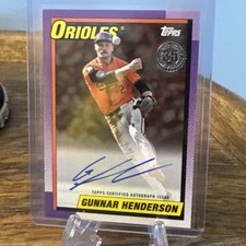 Gunnar Henderson 2025 Topps Series One On Card Auto/50  #90AU-GH ORIOLES