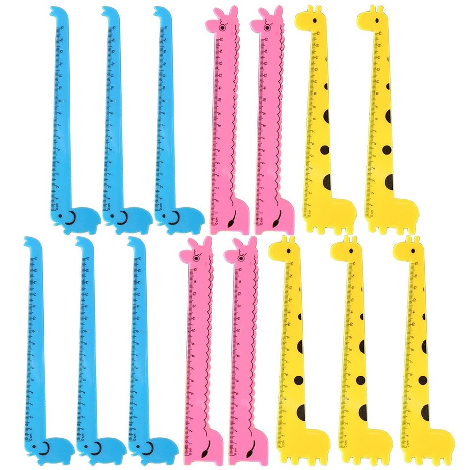 Assorted Ruler Assorted Color Plastic Rulers Giraffe Design Reusable Student School ...