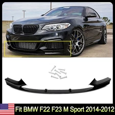 Gloss Black Front Bumper Splitter Lip For BMW F22 F23 M235i M240i M Tech 2014-21