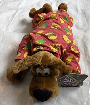 Scooby Doo 2003 Glow In Dark Pizza Pajamas Laying Large Plush Pillow HTF