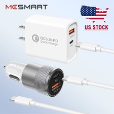 20W Super Fast Phone Car Charger Adapter USB Type C For iPhone Samsung Android