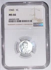 1943-S Lincoln Wheat Cent – NGC MS66